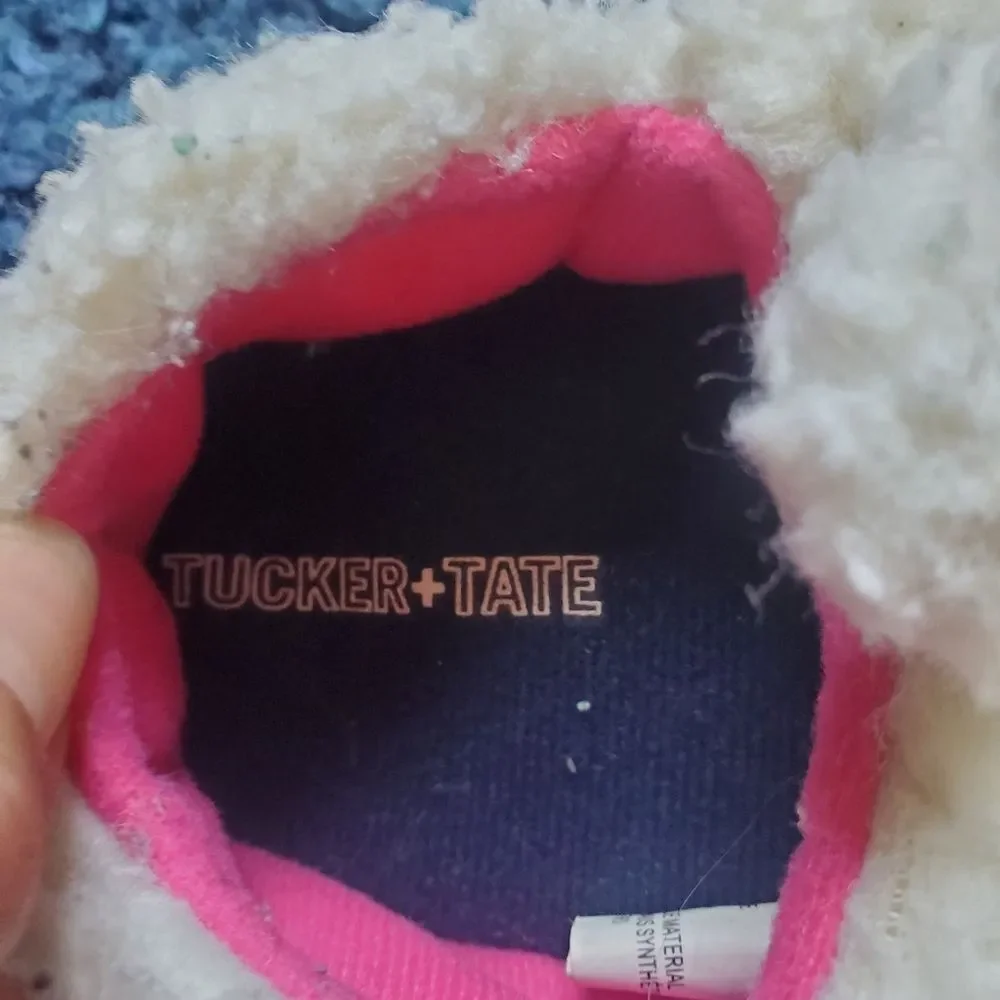 Tucker + Tate Sheep White and Pink Kids Slippers Size 10M